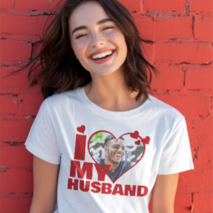 T-shirt Personnalisé J'Aime Mon Mari Coeur Photo
