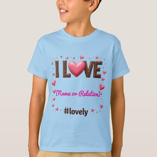 T-shirt Personnalisé "J'AIME mon [nom/relation]" - (Devant)