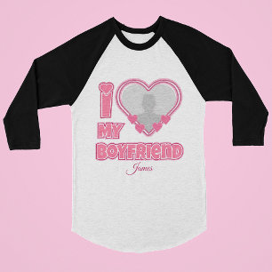 T-shirt Personnalisé J'aime mon petit ami – Ajouter une ph