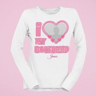 T-shirt Personnalisé J'aime mon petit ami – Ajouter une ph