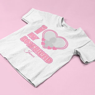 T-shirt Personnalisé J'aime mon petit ami – Ajouter une ph