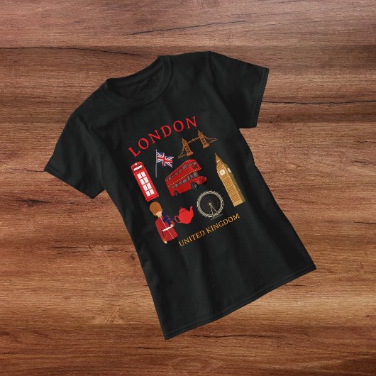 T-shirt Personnalisé Londres Landmarks Voyage Thème