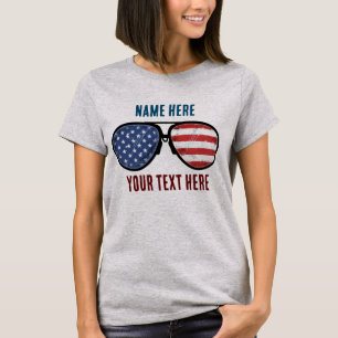 T-Shirt personnalisé lunettes de soleil drapeau US