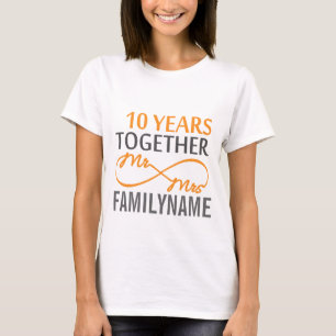 T-shirt Personnalisé M. et Mme 10e anniversaire