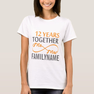 T-shirt Personnalisé M. et Mme 12e anniversaire