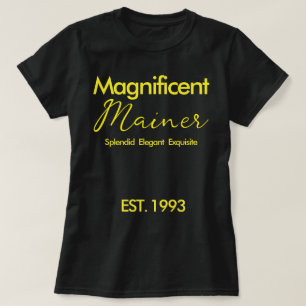 T-shirt Personnalisé "Magnifique Mainer" Jaune cadeau d'an