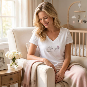 T-shirt personnalisé "Maman" année de création Cad