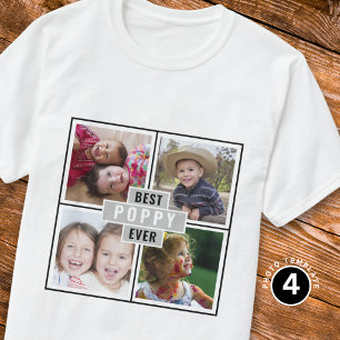 T-shirt personnalisé Meilleur Papi avec 4 photos