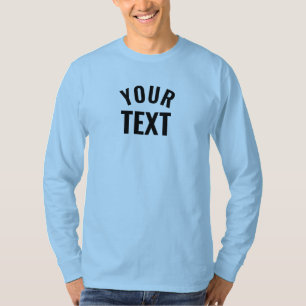 T-shirt Personnalisé Mens Basic Long Sleeve Light Blue Mod