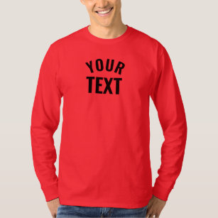 T-shirt Personnalisé Mens Long Sleeve Deep Red Modèle mode