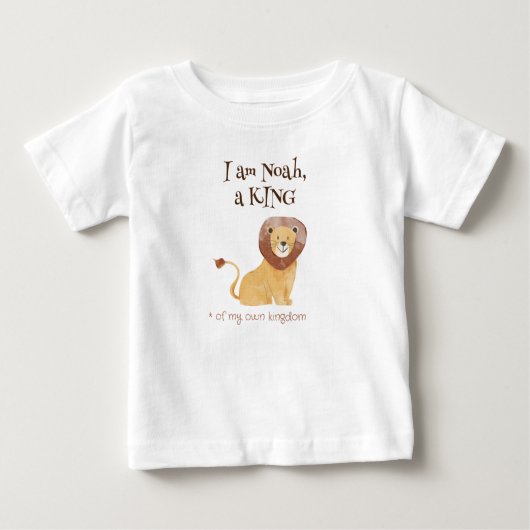 T-shirt personnalisé mignon avec lion, le roi (Devant)