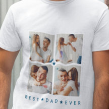 Personnalisé Moderne 4 Photo 'Meilleur Papa Jamais