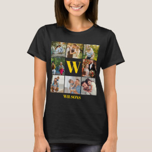 T-shirt Personnalisé Moderne Monogramme Famille Photo Coll