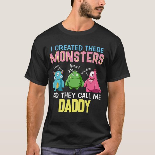 T-shirt Personnalisé Monster Appeler Papa Papa Papa Papa P (Devant)