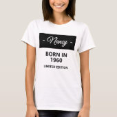T-shirt Personnalisé Né en 1960 Anniversaire (Devant)