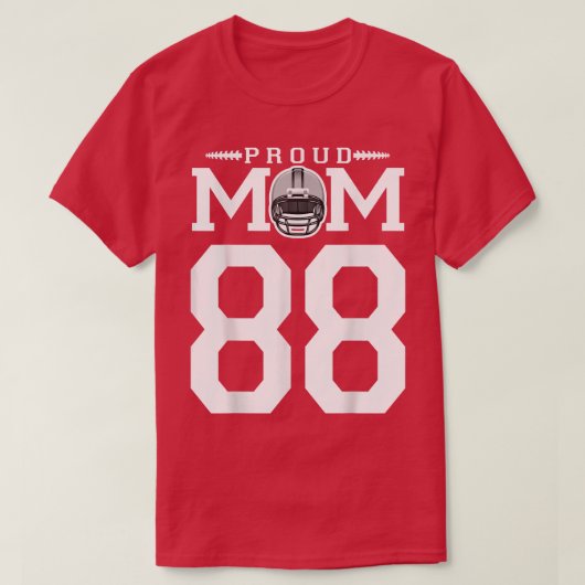 T-shirt Personnalisé Numéro 88 Fier Football Maman Personn (Design devant)