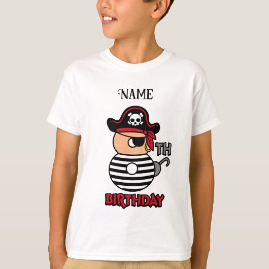 T-shirt personnalisé Pirate 8e anniversaire (Devant)
