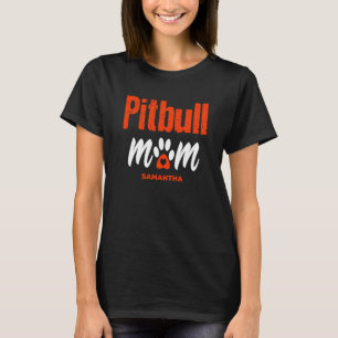 T-shirt Personnalisé Pitbull Maman Nom personnalisé Fête d