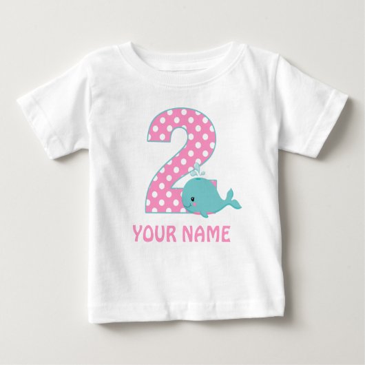 T-shirt personnalisé pour fille de baleines du 2e  (Devant)