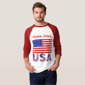 T-shirt personnalisé pour homme avec drapeau améri (Devant entier)