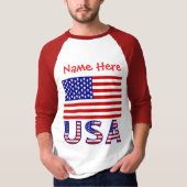 T-shirt personnalisé pour homme avec drapeau améri (Devant)