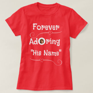 T-shirt Personnalisé pour l'adorer Saint Valentin Coeurs