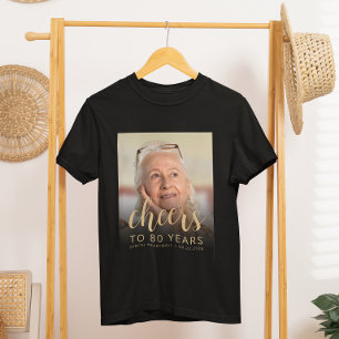 T-shirt personnalisé pour les 80 ans avec photo