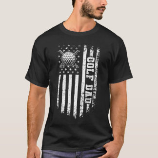 T-Shirt personnalisé pour papa golfeur grunge pour