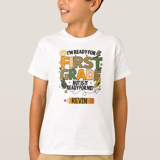 T-Shirt Personnalisé Prêt pour la Première Année (Devant)