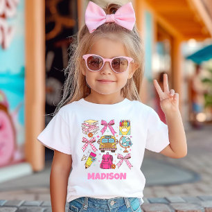 T-shirt Personnalisé Retour À L'École Filles Premier Jour