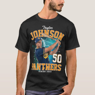 T-shirt personnalisé senior sports bleu jaune