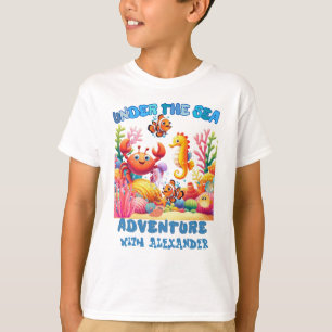 T-shirt Personnalisé sous la mer aventure poisson crabe