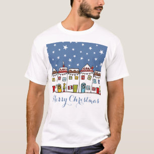 T-shirt personnalisé sur la scène de neige de la r