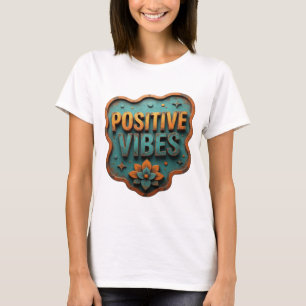 T-shirt personnalisé Trendy Orange VIBES POSITIVES