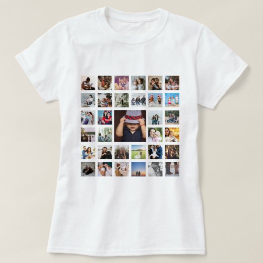 T-shirt Personnalisé Un Collage Photo D'Une Sorte (Design devant)