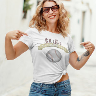 T-Shirt personnalisé vintage Baseball Mom All-Star