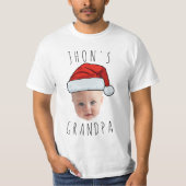 T-shirt Personnalisé Visage bébé Père Noël Chapeau Photo d (Devant)
