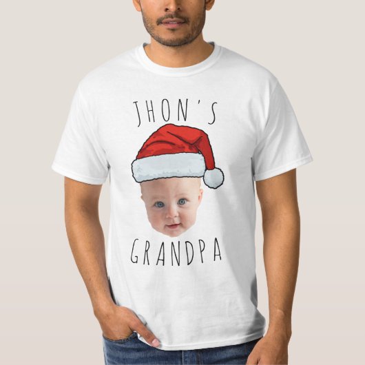 T-shirt Personnalisé Visage bébé Père Noël Chapeau Photo d (Devant)