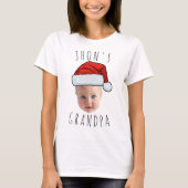 T-shirt Personnalisé Visage bébé Père Noël Chapeau Photo d (Devant)