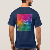 T-shirt Personnaliser Bleu de marine à double face Ajouter (Dos)