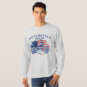 T-shirt Personnaliser Circuit Moto Route 66 Drapeau USA