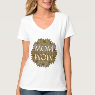 T-shirt Personnaliser Col en V femme mandala de yoga MOM W
