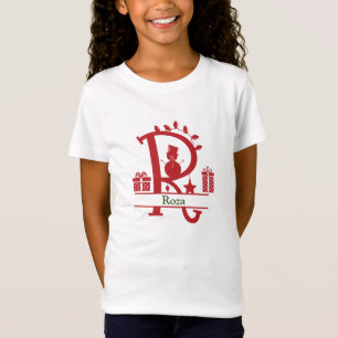 T-Shirt Personnaliser Drôle R Alphabet de Noël