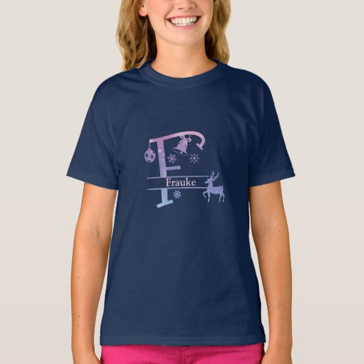 T-shirt Personnaliser Funny F Alphabet de Noël (Devant)