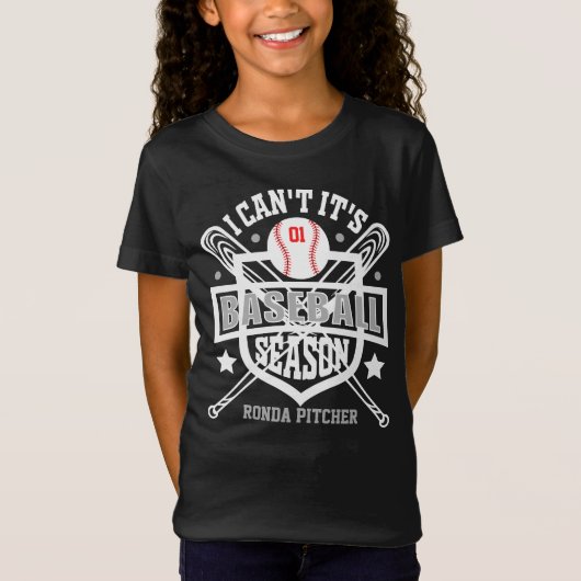 T-Shirt Personnaliser Je ne peux pas son baseball Saison N (Devant)