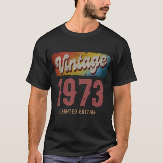 T-shirt PERSONNALISER LIMITÉE vintage 1973 (Devant)