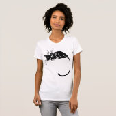 T-shirt Personnaliser noire de chaton de chat de Kitty (Devant entier)