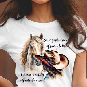 T-shirt Personnaliser sur la cow-girl du Cheval Dorsal
