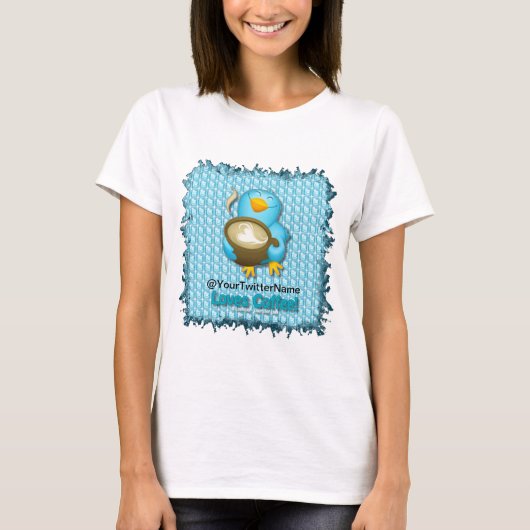 T-shirt Personnalisez avec votre nom Twitter Café Oiseau (Devant)