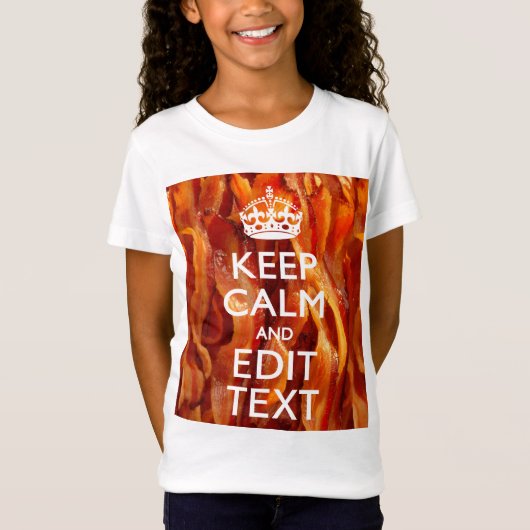 T-Shirt Personnalisez ceci avec Keep Calm et Sizzling Baco (Devant)